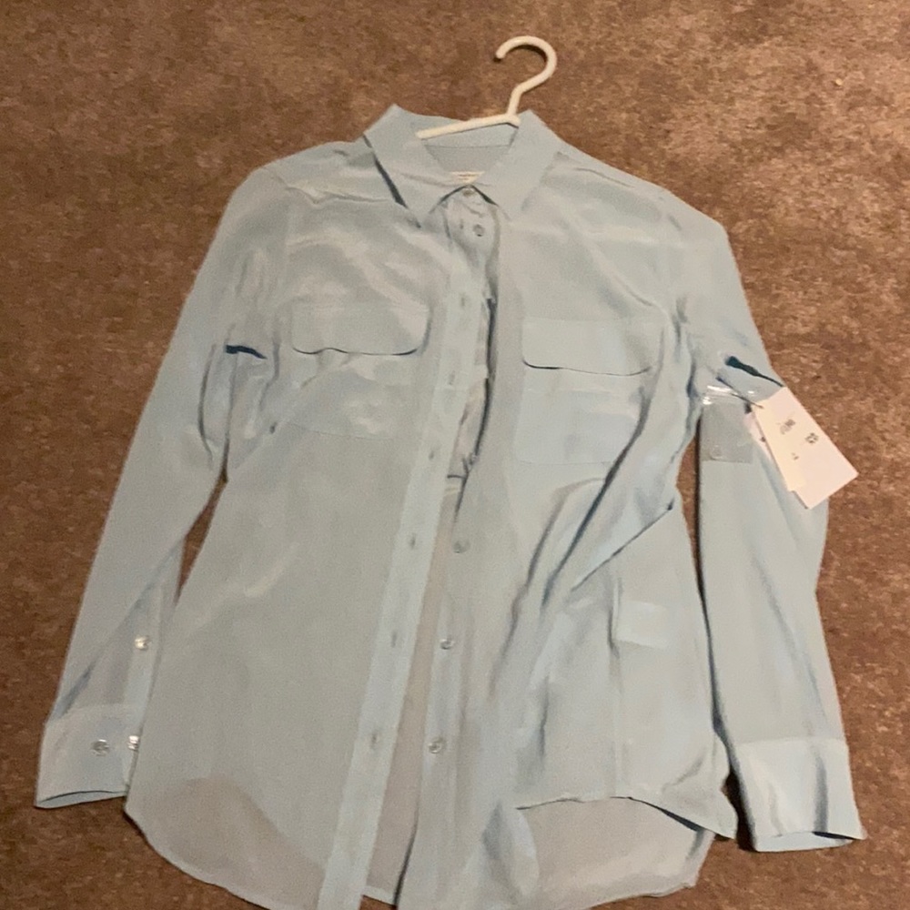 Equipment Top Blouse XS Blue NWT